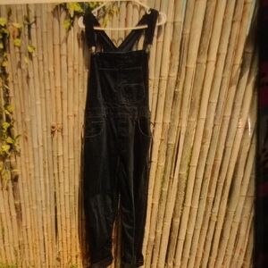 Free People Black Denim Ziggy Overalls